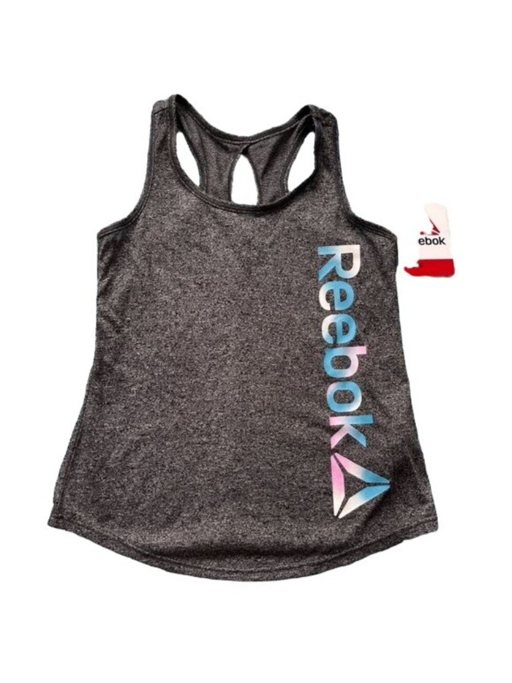 Reebok Top Grey Tank Athletic Shirt Lightweight Girls Youth Size XS 4/5 New NWT